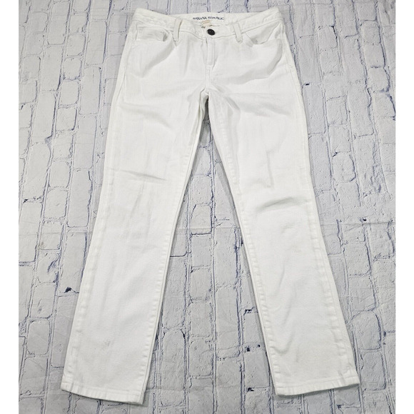 Banana Republic WOMENS SIZE 28 Jeans Skinny Denim White Low Rise Stretch - Picture 1 of 12